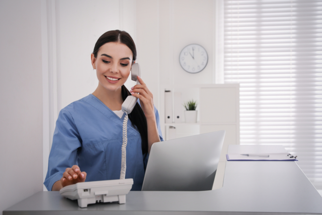Family practice receiving patient calls